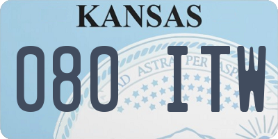 KS license plate 080ITW