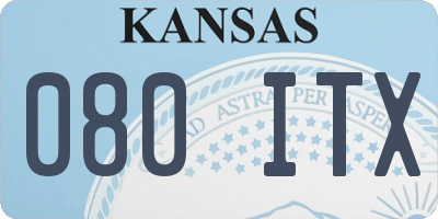 KS license plate 080ITX