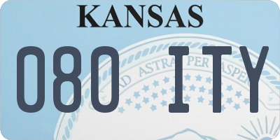 KS license plate 080ITY