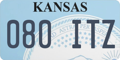 KS license plate 080ITZ