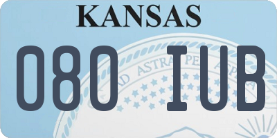 KS license plate 080IUB