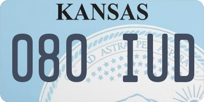 KS license plate 080IUD