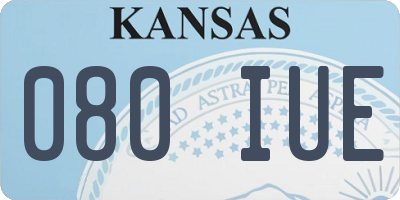 KS license plate 080IUE
