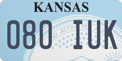 KS license plate 080IUK