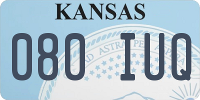 KS license plate 080IUQ