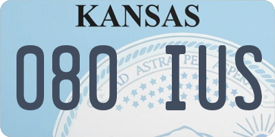 KS license plate 080IUS