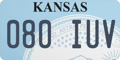 KS license plate 080IUV