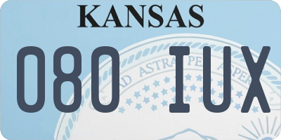 KS license plate 080IUX