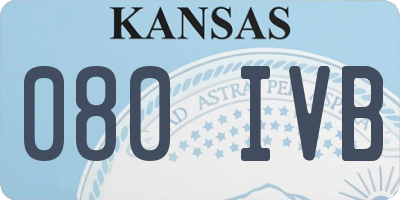 KS license plate 080IVB