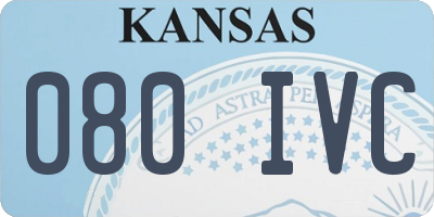 KS license plate 080IVC