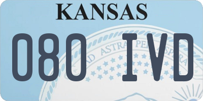 KS license plate 080IVD