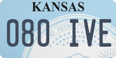 KS license plate 080IVE