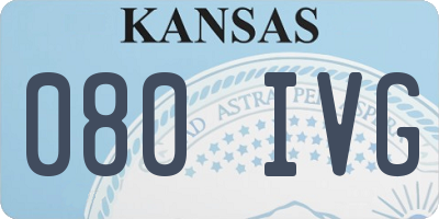 KS license plate 080IVG