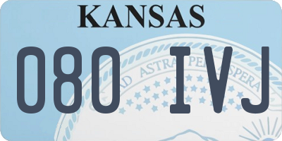 KS license plate 080IVJ