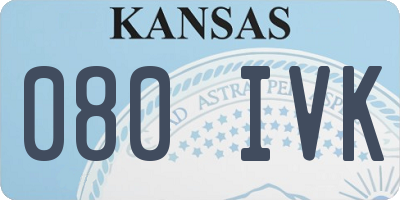 KS license plate 080IVK