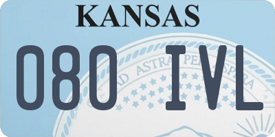 KS license plate 080IVL