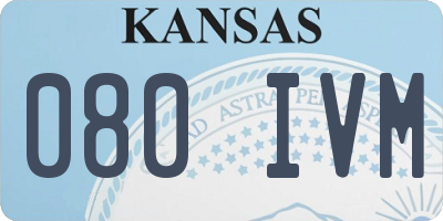 KS license plate 080IVM