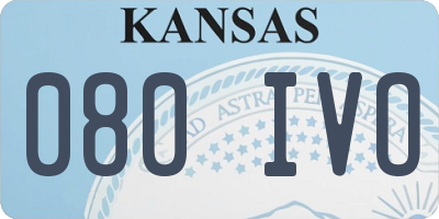 KS license plate 080IVO