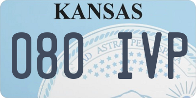 KS license plate 080IVP