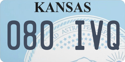 KS license plate 080IVQ