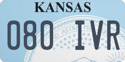 KS license plate 080IVR
