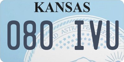 KS license plate 080IVU