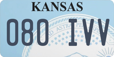 KS license plate 080IVV
