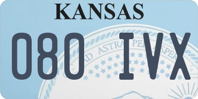 KS license plate 080IVX