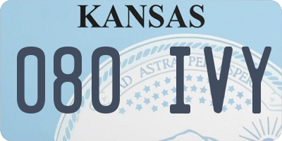 KS license plate 080IVY