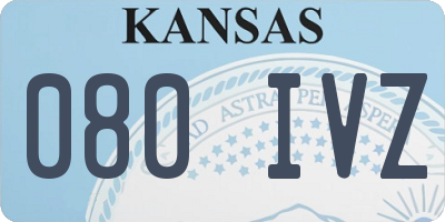 KS license plate 080IVZ