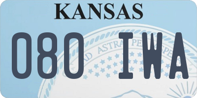 KS license plate 080IWA