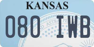 KS license plate 080IWB