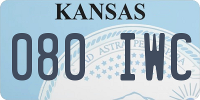 KS license plate 080IWC