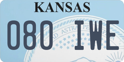KS license plate 080IWE