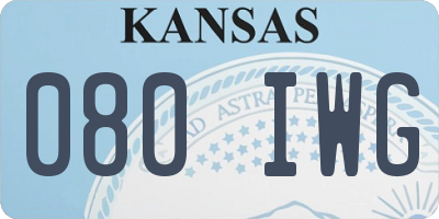 KS license plate 080IWG
