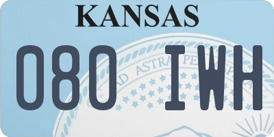 KS license plate 080IWH