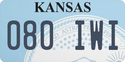 KS license plate 080IWI