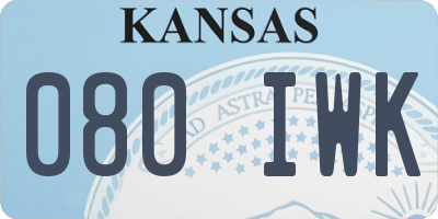 KS license plate 080IWK