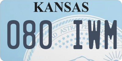 KS license plate 080IWM