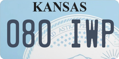 KS license plate 080IWP