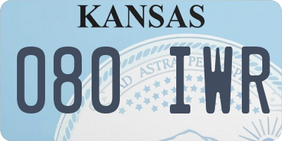 KS license plate 080IWR