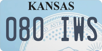 KS license plate 080IWS