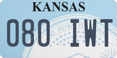 KS license plate 080IWT