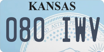 KS license plate 080IWV