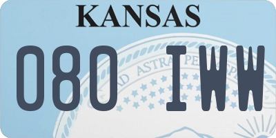 KS license plate 080IWW