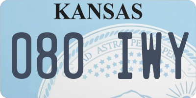 KS license plate 080IWY
