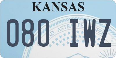 KS license plate 080IWZ