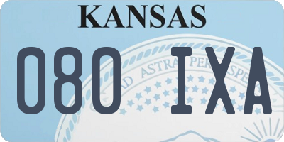 KS license plate 080IXA