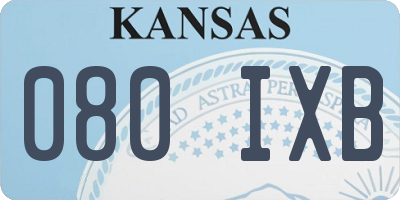 KS license plate 080IXB
