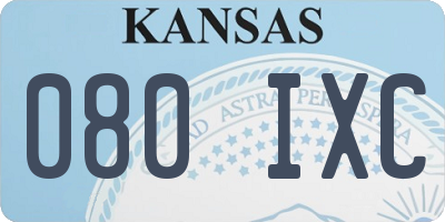 KS license plate 080IXC